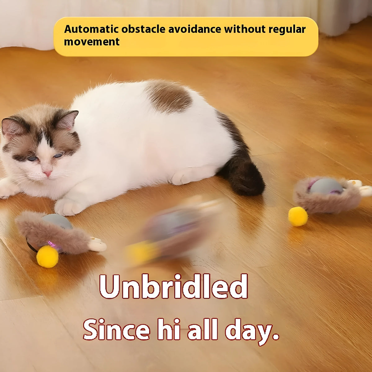 Interactive automatic rotating pet ball toy with string attachment for cats and dogs