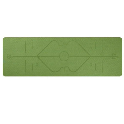 Eco-friendly non-slip TPE yoga mat with position lines for beginners