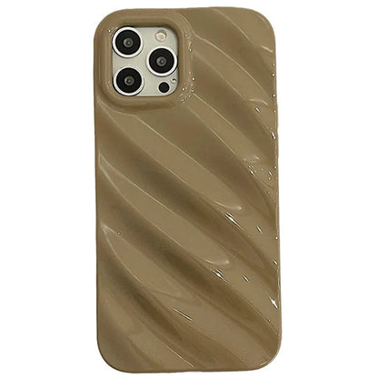 Simple pleated silicone iPhone case with electroplated laser detailing in black colour