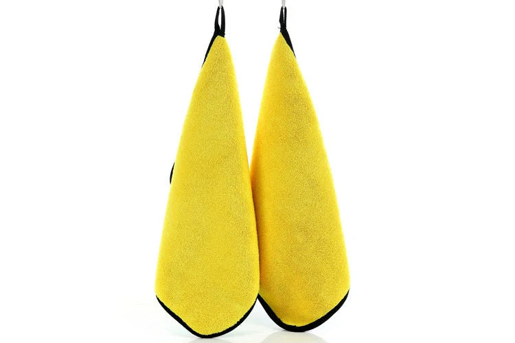 Sunny yellow coral velvet microfiber towel, 30cm by 40cm, for quick drying and sensitive skin care
