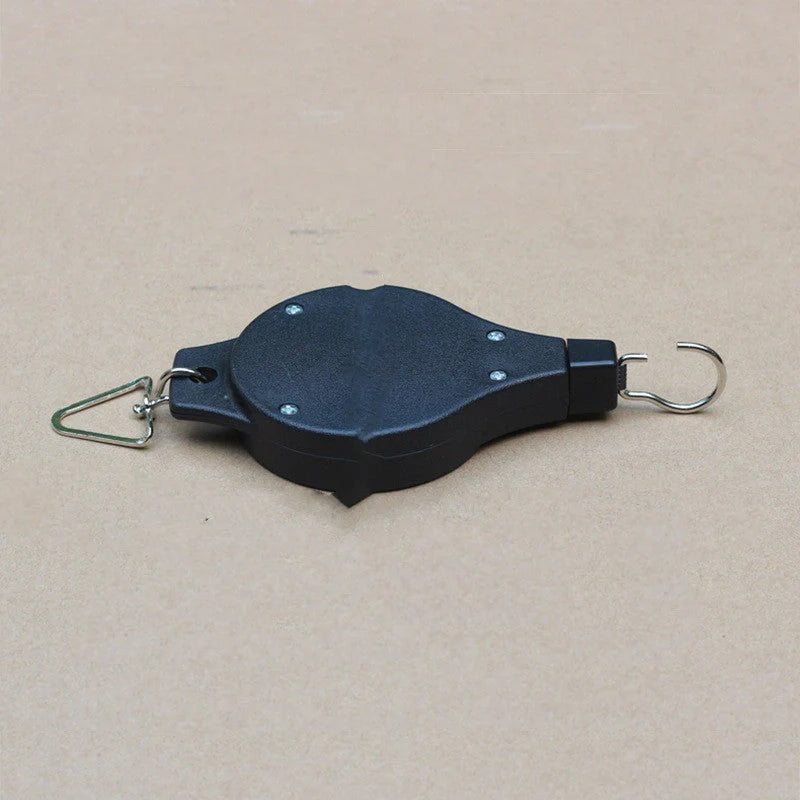 Detachable hanging basket hook with elastic cord for adjustable plant displays