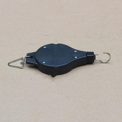 Detachable hanging basket hook with elastic cord for adjustable plant displays