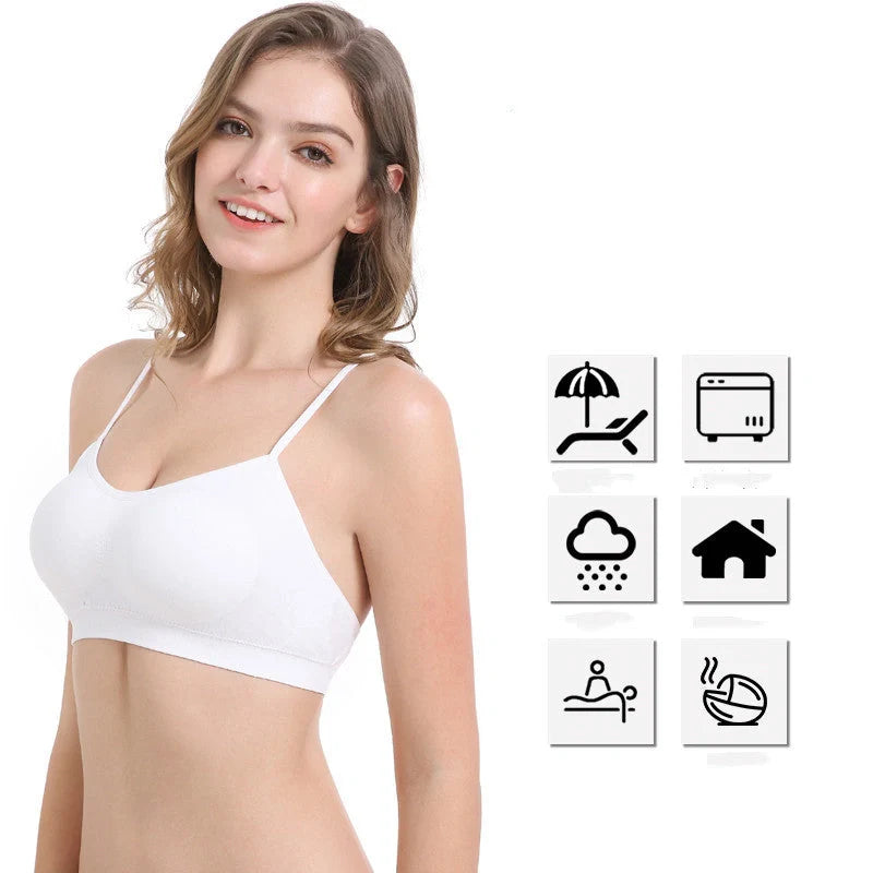 Disposable underwear sets in white with simple and cross belt designs