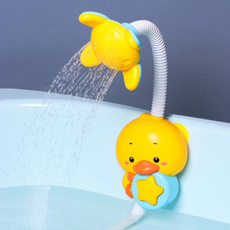 Cheerful elephant-shaped bath spray toy with adjustable 360-degree water spray for kids' fun and sensory development during bath time