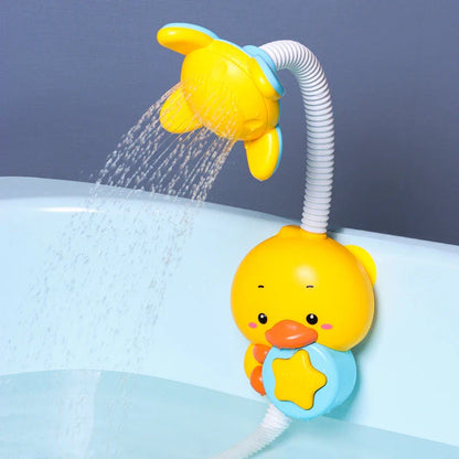 Cheerful elephant-shaped bath spray toy with adjustable 360-degree water spray for kids' fun and sensory development during bath time