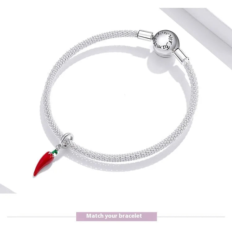Korean style S925 sterling silver leaf pendant with electroplated BSC461 colour finish