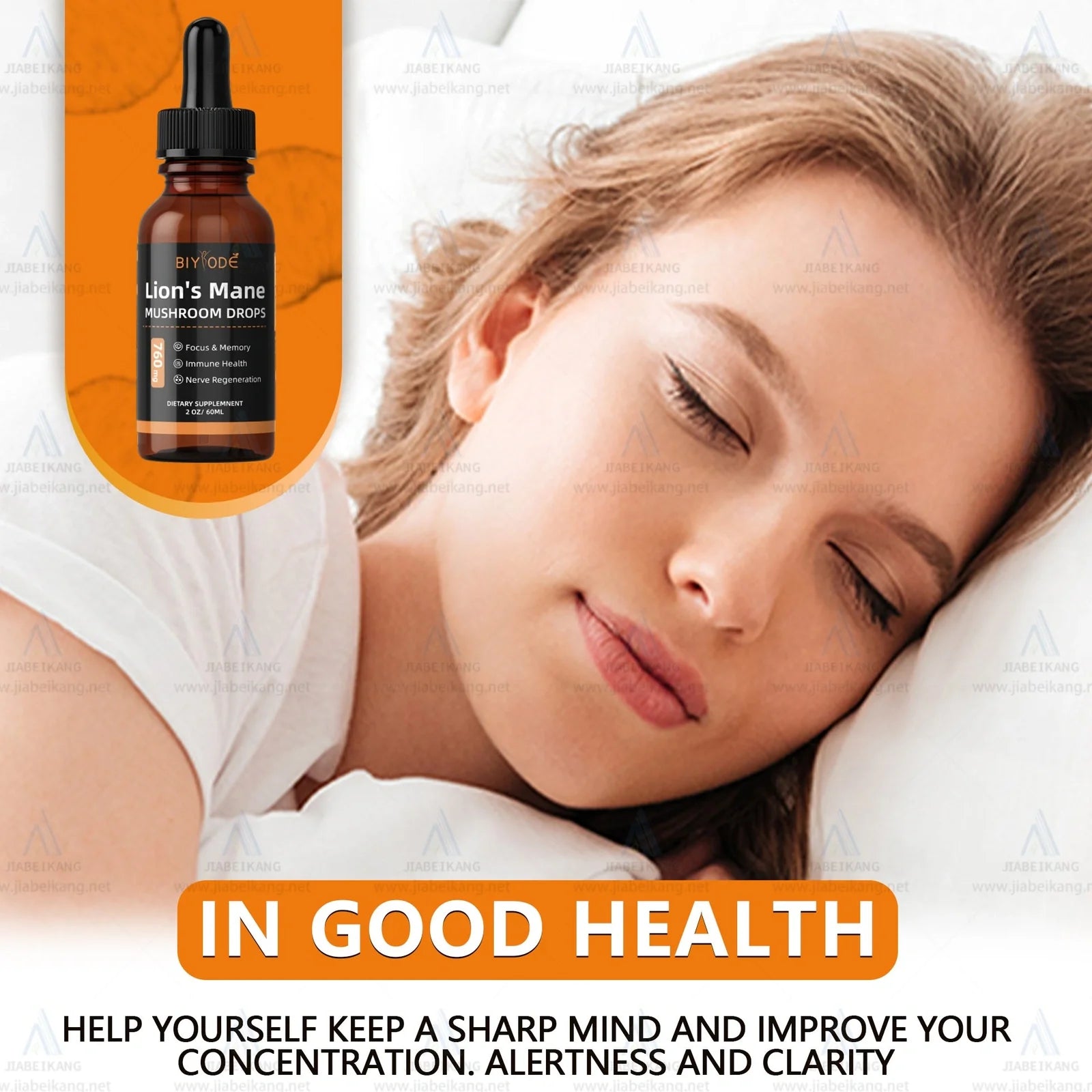 10ml glass bottle of organic lion's mane mushroom liquid extract with graduated dropper