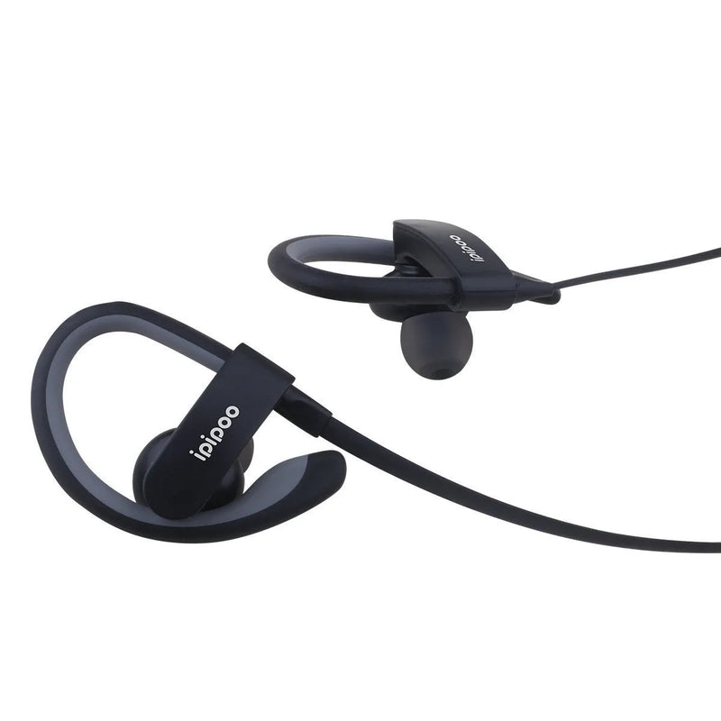 Wireless Bluetooth sports running headphones with 10-metre transmission range for bilateral stereo earplug use featuring battery display, voice control and call function available in blue, grey, red and yellow colour options