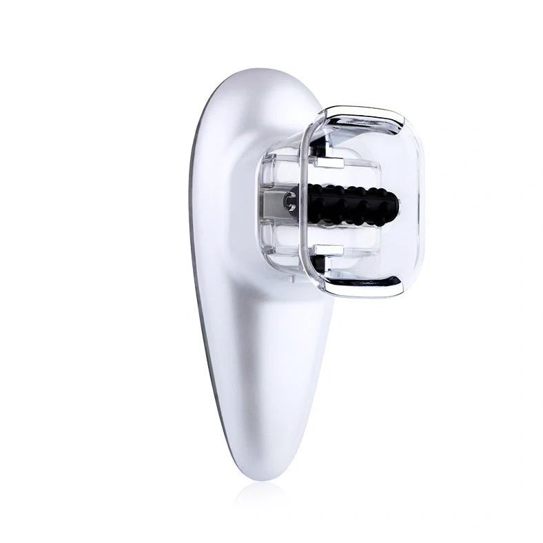 White EMS vacuum massage device with large and small suction cups, measuring 154mm long with control buttons