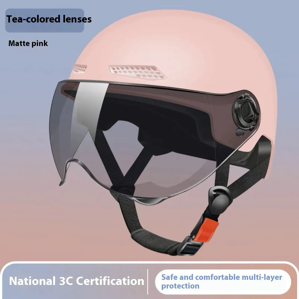 3C certified electric battery motorcycle helmet with sun protection feature in polypropylene construction