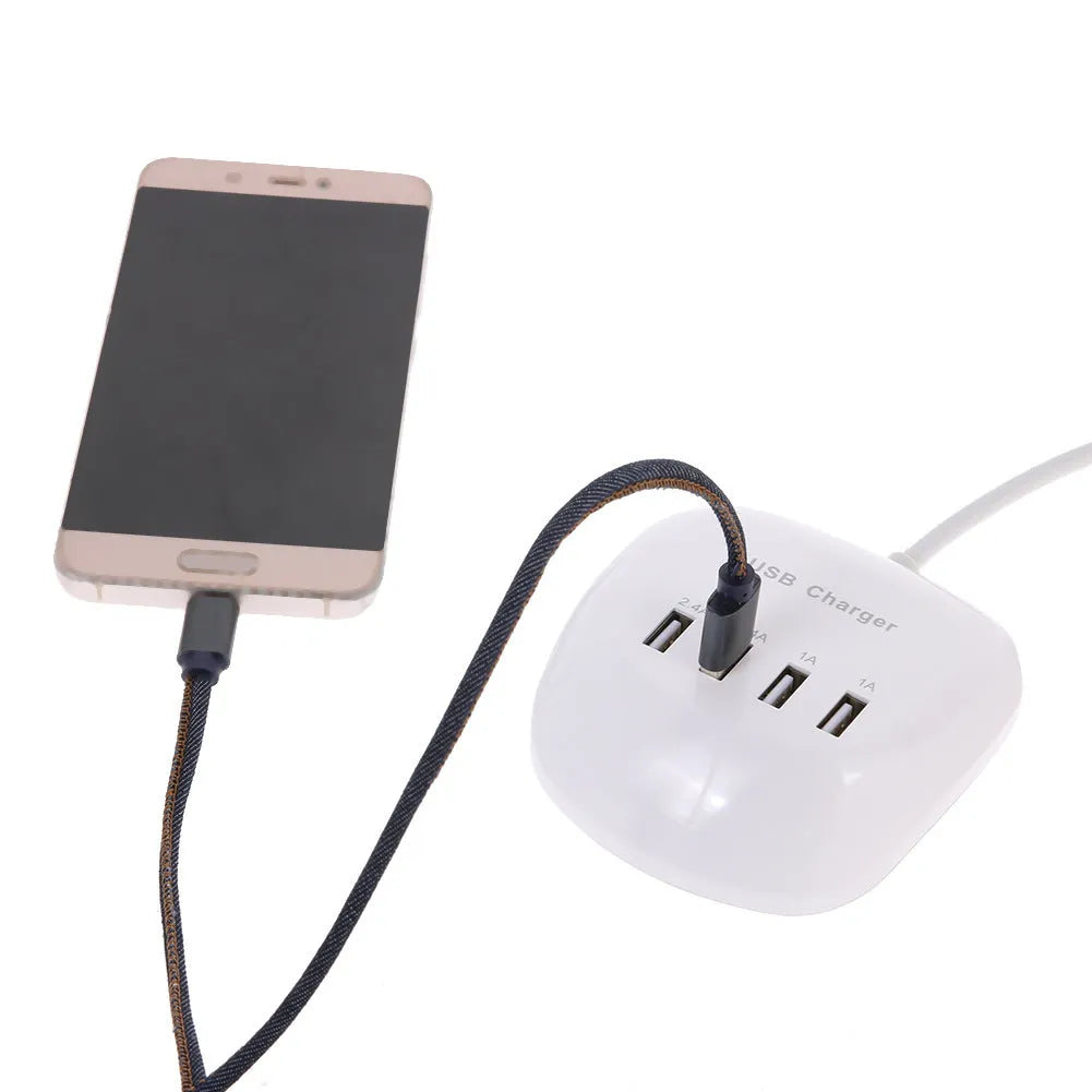 White dual port USB wall charger with either EU two-pin or US two-pin plug style