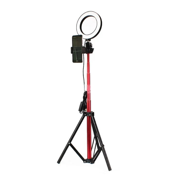 Adjustable tripod and ring light set with accessories for Apple device photography and videography