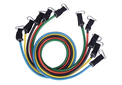 Adjustable resistance bands for full-body toning and strength training at home, featuring various resistance levels and soft foam handles
