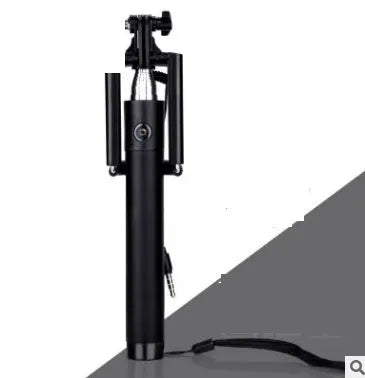 Telescopic aluminium alloy self-timer rod with line control mechanism