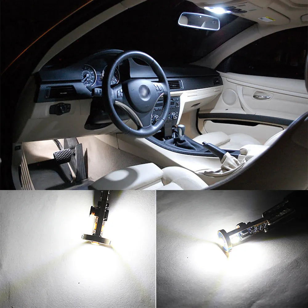 T10 W5W LED car light in blackboard white colour with 23mm by 9mm dimensions