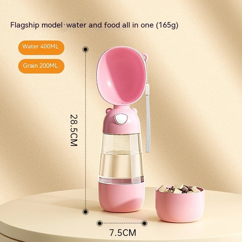 Premium Portable Pet Water Bottle and Food Container for Outdoor Adventures and Travel