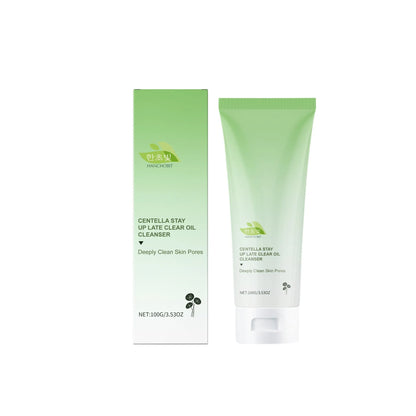Clear gel oil cleanser tube with centella extract for oily skin cleansing