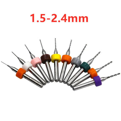 Tungsten steel PCB drill bits with fixed shank and 0.1-1.2mm blade diameter for circuit board drilling
