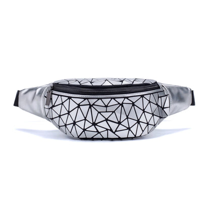 Stylish fanny pack with geometric design, available in multiple colors for hands-free, fashionable carry