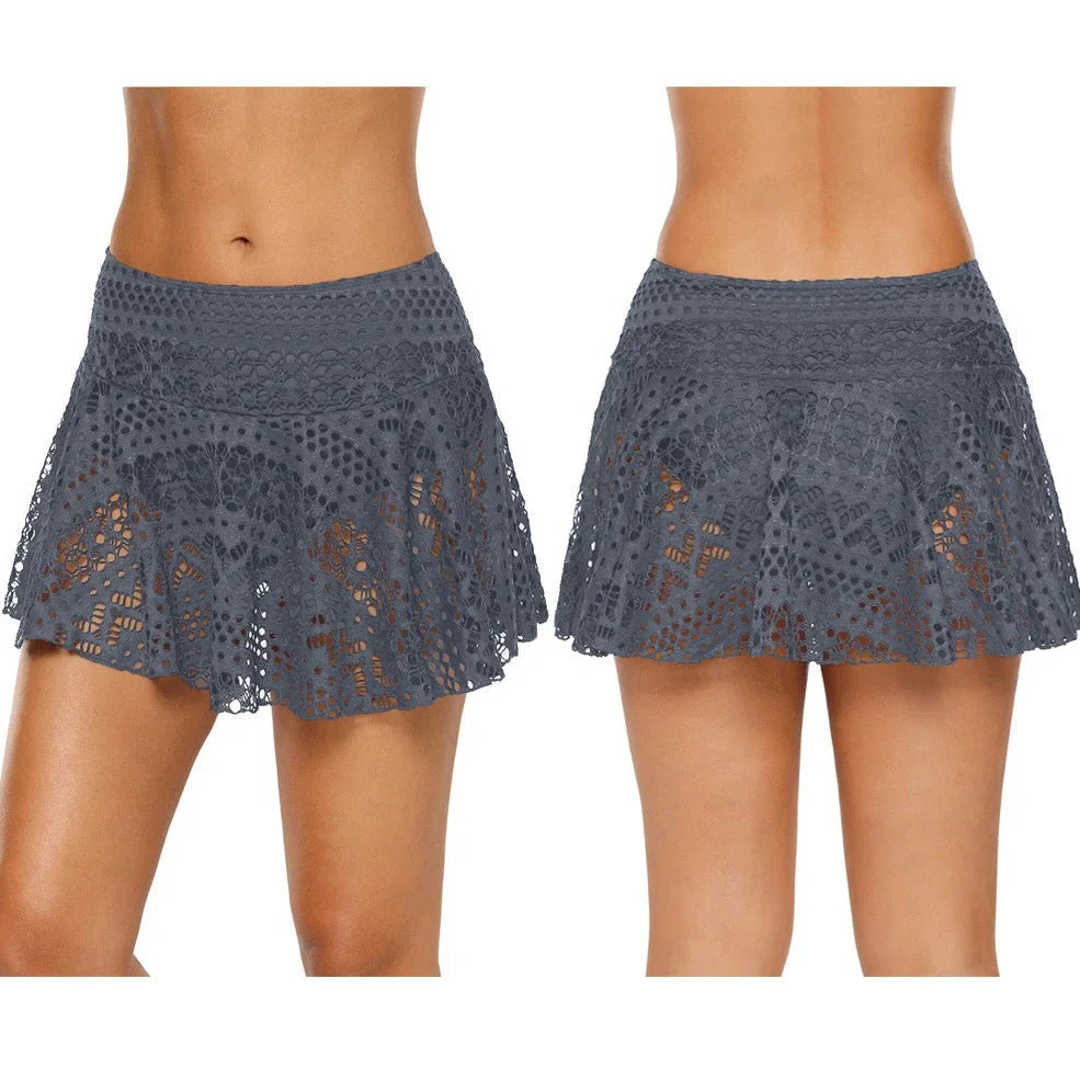 Men's lace swim trunks in polyester fabric with Asian sizing, available in army green, black, green, grey, navy, orange, white
