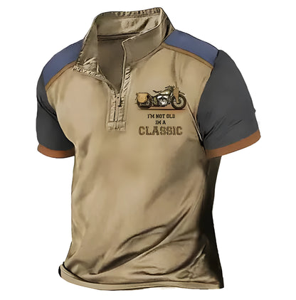 3D printed golf polo shirt in polyester bird eye cloth fabric with loose fit pullover design