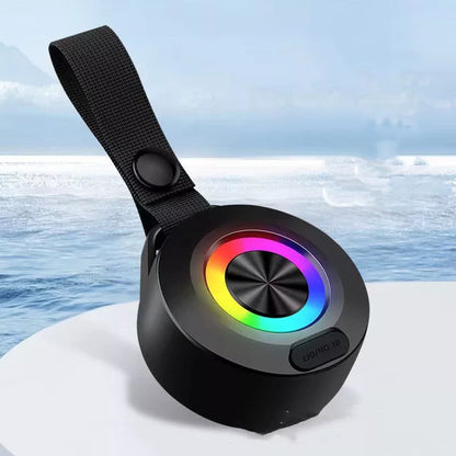 Outdoor portable wireless Bluetooth speaker with coloured light, waterproof, and Bluetooth 5.0