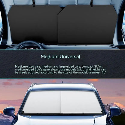 Automatic retractable car sunshade for front windshield thermal insulation in Oxford cloth material