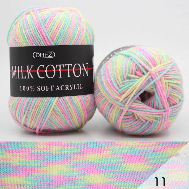 Vibrant multi-color jacquard knitting yarn for cosy handmade creations