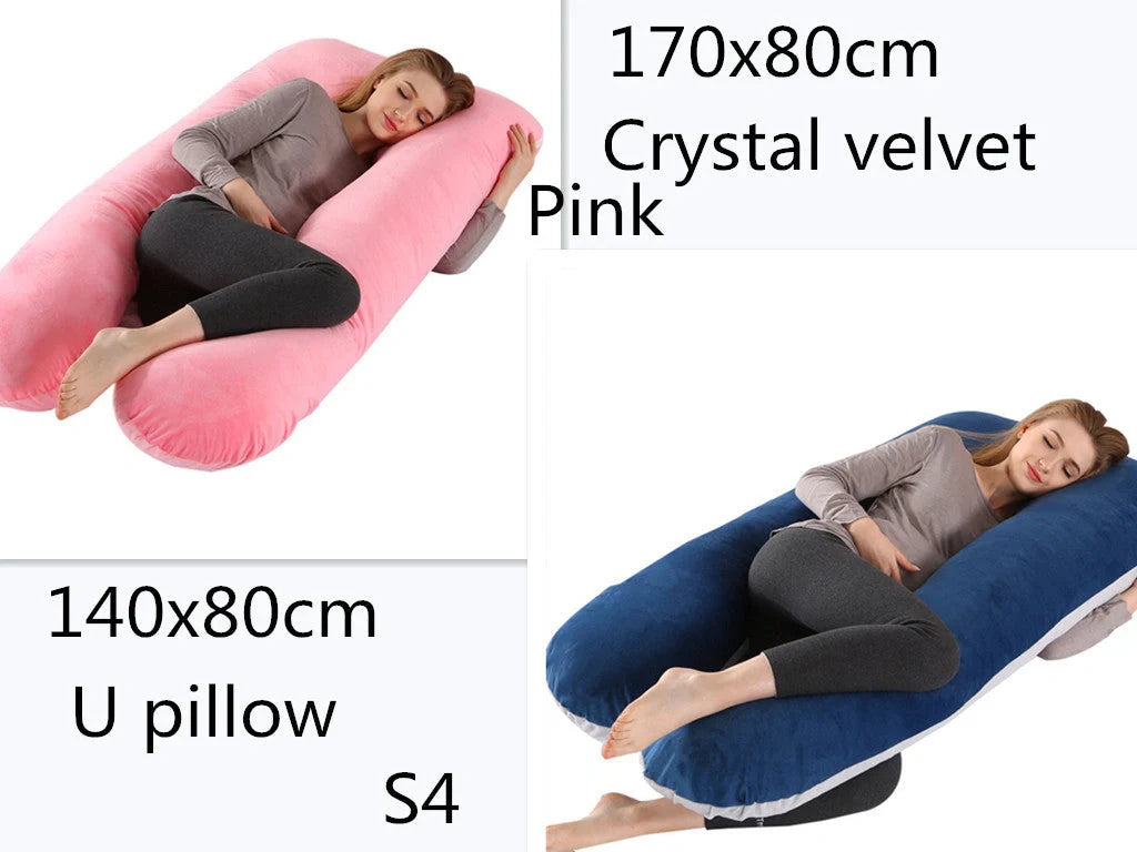 Comfort U-Shape Pregnancy Pillow with removable pure cotton cover for expectant mothers