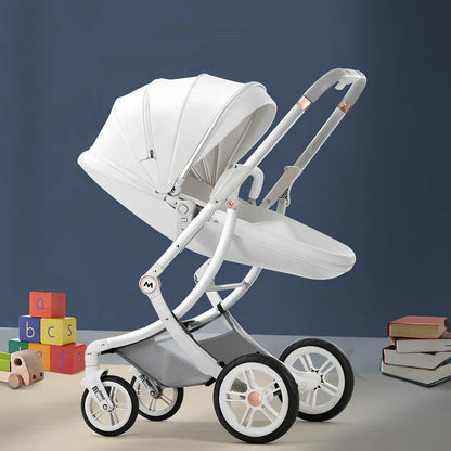Aluminium baby stroller with reversible seat and storage basket in Caesar Brown colour
