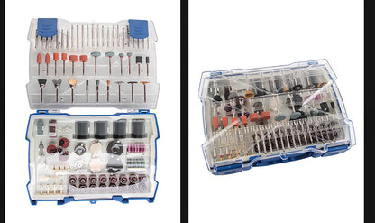 365-piece electric grinder accessory set with cutting discs, grinding wheels, and mounting components