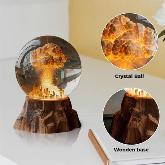 Unique 3D mushroom cloud atomic bomb explosion lamp with soft LED lighting