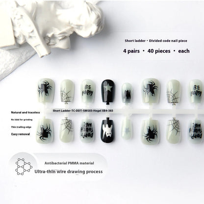 Wansheng YT2 nail stickers in short ladder and long ladder shapes with glossy or frosted sealing layer, 40 pieces per set