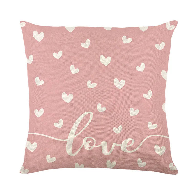 Plaid heart printed Valentine's Day pillow cover measuring 45x45cm in one of four colour options