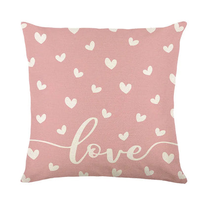 Plaid heart printed Valentine's Day pillow cover measuring 45x45cm in one of four colour options
