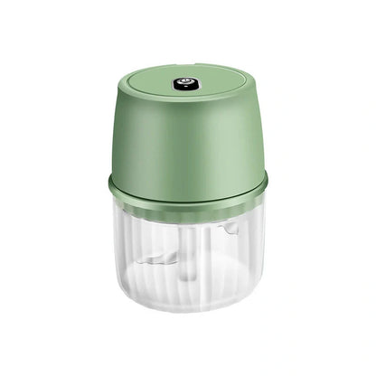 Compact USB Rechargeable Electric Garlic Press and Food Chopper with Stainless Steel Blades, Soft-Grip Lid, and Non-Slip Base