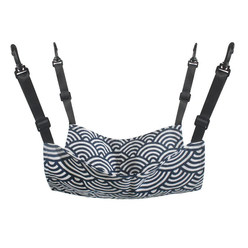 Cosy and adjustable hanging cat nest in a variety of patterns and sizes