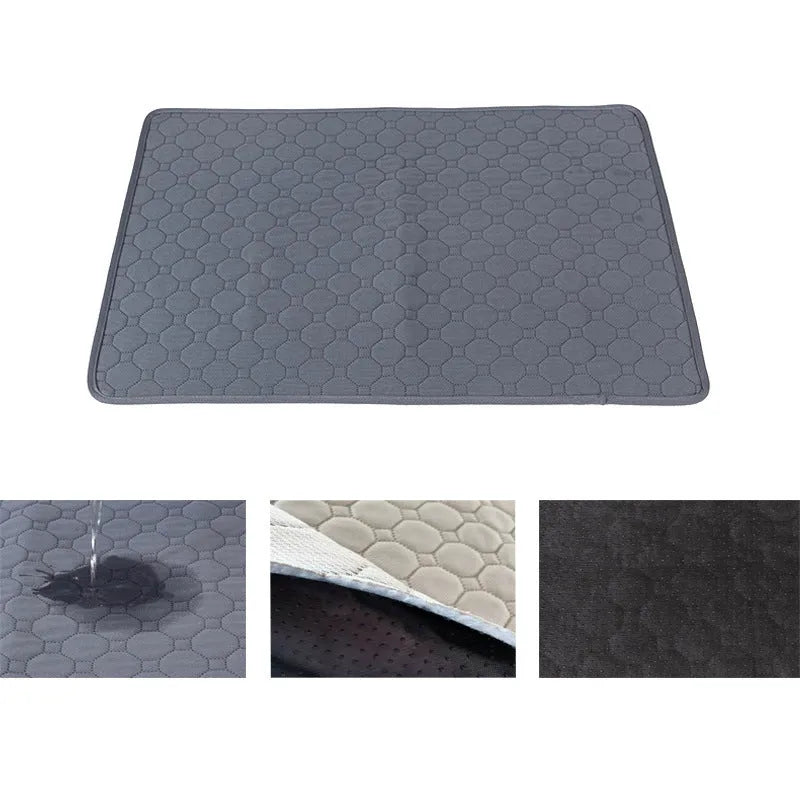 Pet Parents washable dog pee pads in grey and tan colours showing 18x24 inch size