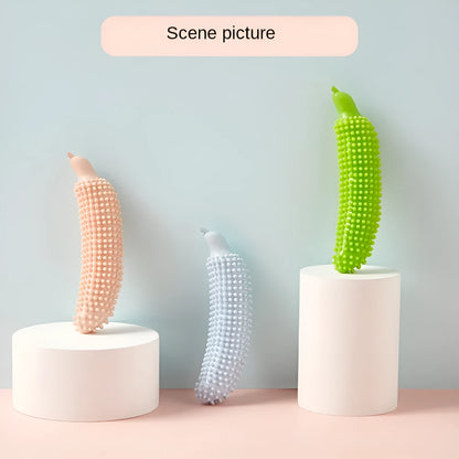 Green cucumber-shaped dog teething chew toy for bite resistance and interactive play.