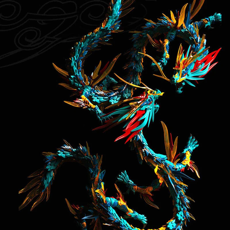 Oriental Blue Dragon PVC assembling model toy based on Chinese mythology