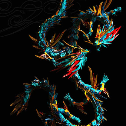 Oriental Blue Dragon PVC assembling model toy based on Chinese mythology
