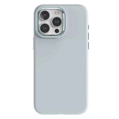 Full-cover liquid silicone metal iPhone case in solid colour with shockproof anti-fingerprint design