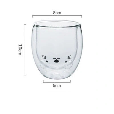 3D double-layer panda cup with skull design for wine, featuring inner Christmas tree pattern