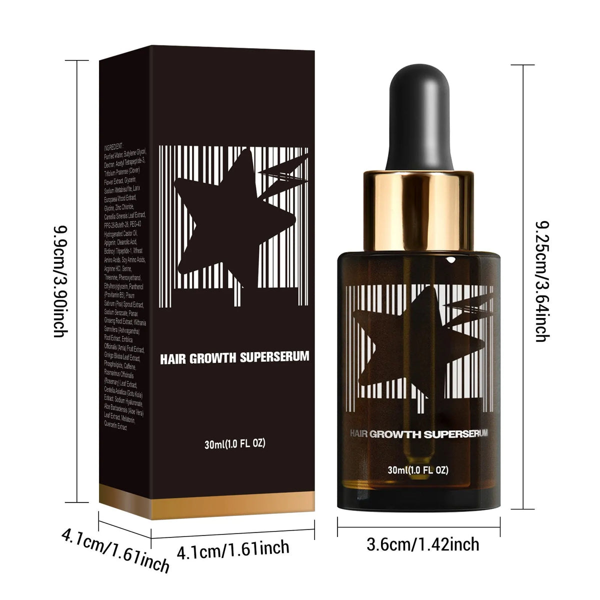 Lightning Star Men's Dense Hair Treatment Oil 30ml white hair essence in dropper bottle