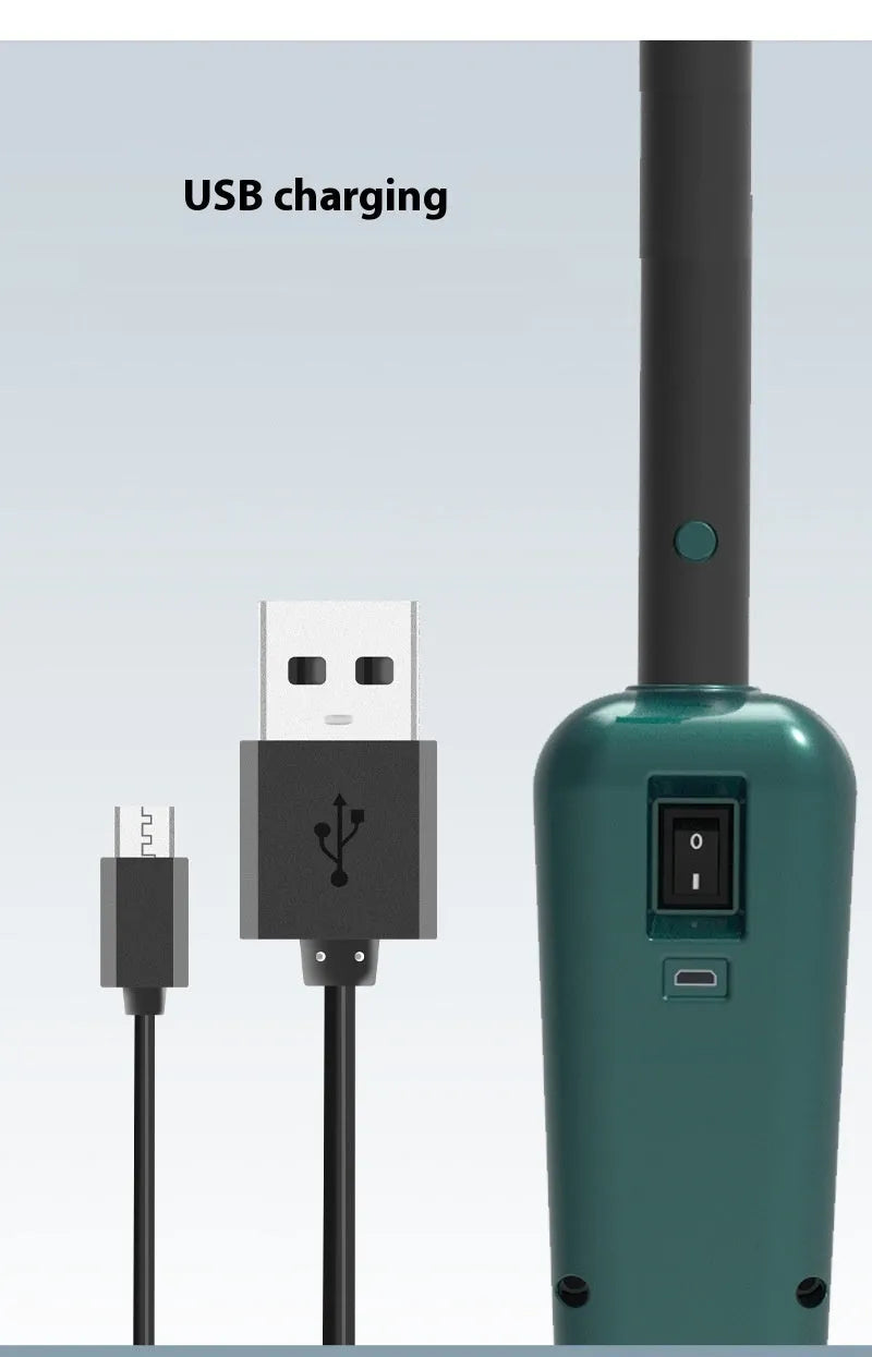 Wireless electric mop in S5 Green colour with USB charging cable and integrated water tank