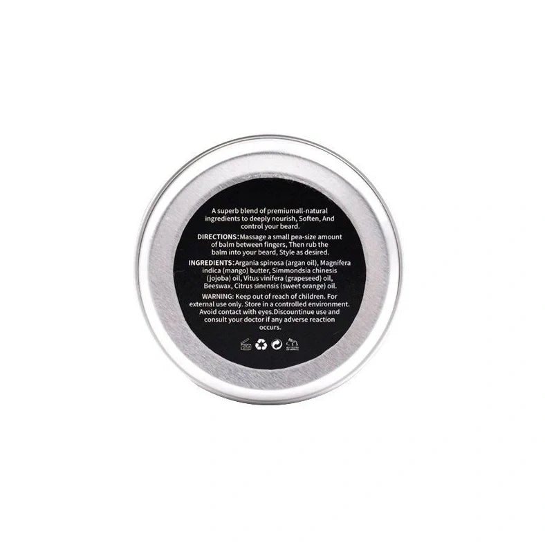 Men's three-piece beard care kit with derma roller, beard oil, beard cream in cloth bag