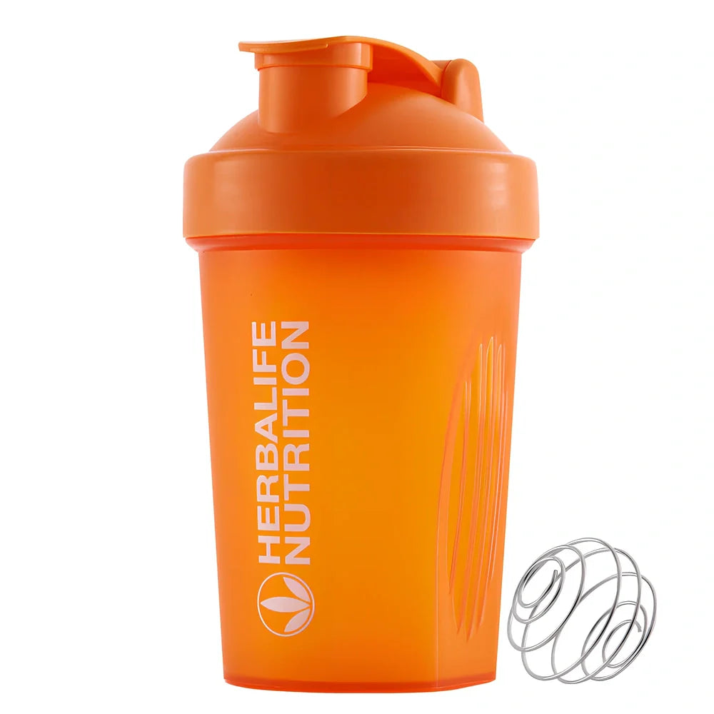 400ml sport shaker bottle with screw cap and stainless steel mixing ball inside