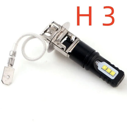 Aluminium alloy car fog lamp bulb for H1 and H3 formats with white 6500K light.