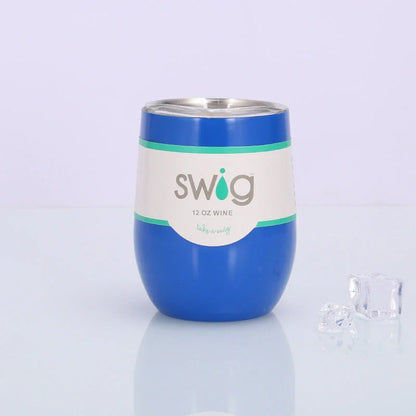 Insulated Stainless Steel Wine Tumbler - 12oz Double-Wall Vacuum Cup in Various Colors