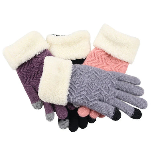 Cosy knitted gloves in a variety of classic winter colours, perfect for staying warm and stylish during the British cold season.